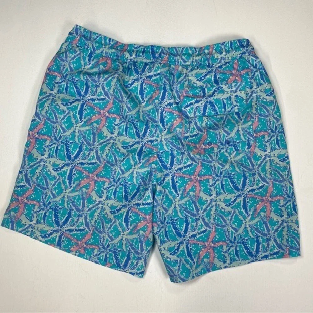 Vineyard Vines Mens XL Blue‎ Starfish Print Swim Trunks Shorts 3M001137 HOL 22